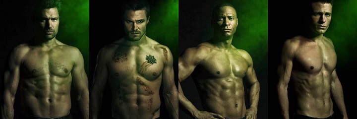 Pointlessly Shirtless Men of Arrow: Slade Wilson, Oliver Queen, John Diggle, and Roy Harper